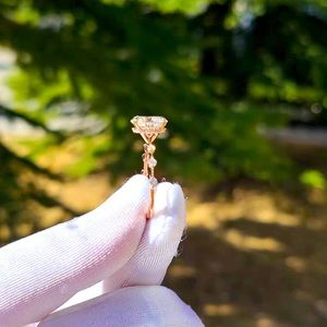 Solid 14k gold 2ct oval moissanite ring